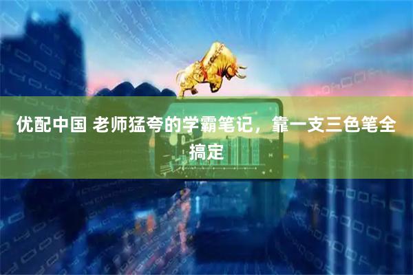 优配中国 老师猛夸的学霸笔记，靠一支三色笔全搞定